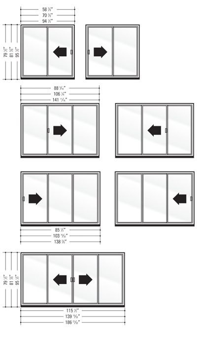 aluminium sliding doors sizes